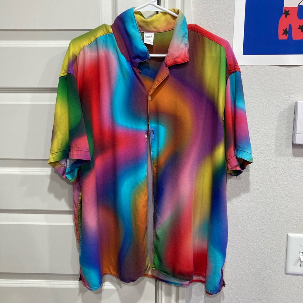 Rainbow Casual Button Down Shirt